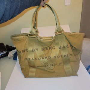 Marc Jacobs overnight weekender baby tote shoulder shopping bag army olive green